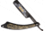 Albainox Rainblack Straight Razor Folding Knife, 4.25 black finish stainless blade, Black stainless handle, 18500