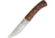 American Hunter Patch 9in Fixed Blade Knife, 9in Overall, 4.5in Satin SS Blade, Rosewood Handle, Brown Leather Belt Sheath, AH018 / SM1023
