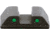 AmeriGlo Tritium Rear Sights for Glock 42/43/43X/48 w/Green Tritium 2 Dot Black Outlines .256in H .165 Sq Notch, Trooper MOS fit, GL-895R