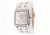 Axcent Spike Square Watch, White Strap, Silver Face, Silver Hands X36001-631