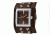 Axcent Spike Square Watch, Brown Strap, Brown Face, Silver Hands X45011-736