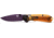 Benchmade Blue Class Mini Freek Shot Show Folding Knife, 3in, CPM-M4 High Speed Steel, Amber, ULTEM, 565PL-2501