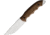 BPS Knives Camping Fixed Blade Knife, 8.75in Overall, 4in, Scandi Grind 1066 Carbon Steel, Satin Blade, Walnut Handle, Leather Sheath, HK4CSH
