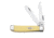 Case Yellow Synthetic CS Mini Trapper Folding Knife, 2.7/2.75in, Clip/Spey Carbon Steel Blades, Yellow Synthetic Handle, 00029
