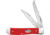 Case Mini Trapper American Workman Folding Knife, 3.5in Closed, Carbon Steel, Stonewash Clip/Wharncliffe Blades, Red Smooth Synthetic Handle, 73927