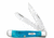 Case Caribbean Blue Bone - Sawcut Jig Trapper Folding Knive, Surgical Steel Clip and Spey Blades, Caribbean Blue Bone Handle, 4.125in Closed, 25592