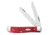 Case Mini Trapper Folding Knife, 3.5 in, Chrome Vanadium Steel, Dark Red Bone Peach Seed Jig Handle, 31952