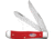 Case Trapper American Workman Folding Knife, 4.13in Closed, 3.2in/3.3in, Carbon Steel, Stonewash Clip/Spey Blades, Red Smooth Synthetic Handle, 73930