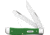 Case Trapper Green Synthetic Folding Knife, 4.13in Closed, Mirror Clip/Spey Blades, Green Smooth Synthetic Handle, 53390
