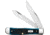 Case Trapper Med Blue Peach Seed Folding Knife, 4.13in Closed, 3.2in/3.3in, Mirror Clip/Spey Blades, Pocket Worn Mediterranean Blue Peach Seed Jigged Bone Handle, 51850