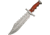 China Made Bowie Gator Back Wood Fixed Blade Knife, 15in Overall, 9.5in Satin SS Clip Point Blade, Brown Pakkawood Handle, SS Guard And Pommel, Sawback Blade, Black Nylon Belt Sheath, Brown, 211398