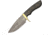 Damascus Hunter Horn Handle Fixed Blade Knife, 4.5in, Damascus Steel, Black, Horn Handle, DM1089HN