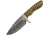 Damascus Fixed Blade Knotted Wood Knife, 4.25 Damascus steel blade, Knotted wood and black resin handle, DM-1210