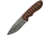 Damascus Hunter Grooved Rosewood Knife, 8.5in Overall, 4in Damascus Steel Drop Point, Sculpted Rosewood Handle, Brown Leather Sheath, DM-1141