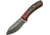 Damascus Skinner Burgundy Micarta Knife, 8.5in Overall, 4in Damascus Steel Blade, Canvas Micarta Handle, Burgundy Handle, Brown Leather Sheath, DM-1139