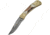 Damascus Stag Engraved Bolster Knife, 3.25in Damascus Steel Clip Point Blade, Stag Bone Handle, Brass Bolster, Scrollwork On Bolsters, DM-1163