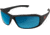 Edge Eyewear Brazeau Torque Safety Glasses - Matte Black Red E / Polarized Aqua Precision Blue Mirror Lenses, One Size, TXBAP238