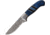 Elk Ridge Drop Point Fixed Blade Knife, 3.75 in, 3Cr13 Stainless Steel Stainless Steel, Blue, ER-200-20BL