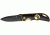 Elk Ridge Linerlock Folding Knife 2.75in, 2.75in, Black Stainless Blade Gold Dual Thumb Studs, Black Aluminum Onlay Handle ER134