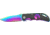 Elk Ridge Rainbow Linerlock Folding Knife, 2.625in, High Carbon StainlessDrop Point, Spectrum Aluminum Handle ER134RB