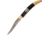 Elk Ridge Toothpick Abalone Folding Knife, Faux damascus finish stainless long clip blade, Black pakkawood handle with abalone inlay, ER-952DAB