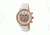 Empress Beatrice Leather Band Watch, White/White EMPEM2005