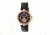 Empress Stella Semi-Skeleton Leather Band Watch, Black/Black EMPEM2105
