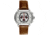 Equipe E715 Dash Mens Watch - Brown Leather Strap, Silver Bezel, White/Black Dial