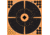 EZ-Aim Adhesive Paper Splash Shooting Targets, Crosshair Bullseye, 12-Pack, Black/Orange, 12 in x 12 in, 15376