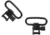 Galco Locking Sling Swivel Set, Black, LSS125B