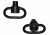 GrovTec US Recessed Plunger Heavy Duty Push Button Swivels, Black, GTSW287