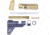 Guntec USA AR-15 Pistol Furniture Set W/Micro Breach Pistol Brace Gold Plated, Gold Plated, AR-PISTOL-SET-MLK-PB-GP