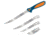 Havalon Talon Fish Interchangeable Fixed Blade Knife Set, 4 Blades, Roll-Pack, Box, Blue/Orange, XTI-TF