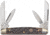 Hen &amp; Rooster Congress Brown Pick Bone Folding Knife, Mirror finish stainless twin sheepsfoot and twin p, Brown pick bone handle, 214-BRPB