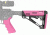 HOGUE AR15/M16 Kit, Finger Groove Beavertail Grip and OverMold Collapsible Buttstock, Fits Mil-Spec Buffer Tube, Pink Rubber 15756