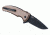 Hogue X1-Microflip Folding Knife, 2.75in Drop Point Blade, Black Finish Alum Frame, Matte Flat Dark Earth 24177