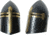 India Made Black Crusader Helmet, Black finish carbon steel construction, 910974-BK
