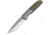Kansept Knives Warrior Framelock Green Folding Knife, 3.5 stonewash and satin finish CPM S35VN stainles, Gray titanium handle with green micarta inlay, K1005T5
