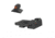 Kensight Bomar BMCS Deep Sight Notch 0.120in, Square Blade, Tritium w/White Outlines, Adjustable Target 1911 Rear Night Sight Set 860-096 w/ 0.210in Tall Contoured, ProGlo Lumi Green, Black, 990095
