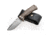 Lionsteel SR11 Framelock Tiium Bronze Folding Knife, 3.75in Satin Sleipner Tool Steel Drop Point, Brown Textured Titanium Handle, Glass Breaker, Pocket Clip, Black Leather Sheath, SR11 B