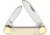 Marbles Canoe White Smooth Bone Folding Knife, Mirror finish stainless spear and pen blades, White smooth bone handle, MR580 / PK352WH