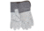 MCR Safety A Shoulder Leather Split Leather Palm Work Gloves, Full Leather Back, 4.5in Plasticized Gauntlet Cuff, Gray, Large, 1418A