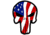 Merica Life Punisher Waving US Flag PVC Patch, Red/White/Blue, 3.1 x 2.4, PUNISHER-USFLAG