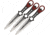 Miscellaneous Skull Thrower Set Knife, Black finish stainless handle with red skull artwo, TK91220-80-3