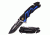 Mtech Folding Blade, 3.5in, Stainless Steel Blade, Black And Blue Two Tone Alum Handle MT-A865PD