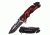 Mtech Folding Blade, 3.5in, Stainless Steel Blade, Black And Red Two Tone Alum Handle MT-A865FD