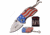 Mtech MT-1006POP Manual Folding Knife Pop Box, 1.4in, 3CR13 Stainless Steel, Drop Point, Steel Blade, Aluminum Handle, 12 knives, Flag, MT-1006POP