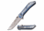 Mtech MT-1085GY Manual Folding Knife, 3.25in, 3CR13 Stainless Steel, Tanto, Steel Blade, Aluminum Handle, Ice Blue, MT-1085IB