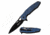 Mtech MT-A1083BL Spring Assisted Knife, 3.5in, 3CR13 Stainless Steel, Spear Point, Black Blade, Aluminum Handle, Blue, MT-A1083BL