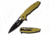 Mtech MT-A1083YL Spring Assisted Knife, 3.5in, 3CR13 Stainless Steel, Spear Point, Black Blade, Aluminum Handle, Yellow, MT-A1083YL